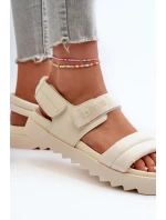Sandały Damskie Na Platformie Big Star NN274751 Beżowe
