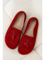 Kožené semišové barefoot mokasíny Zazoo 322 červené Kožené semišové barefoot mokasíny Zazoo 322 červené