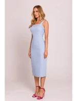 M843 Džínsové midi šaty - svetlomodré