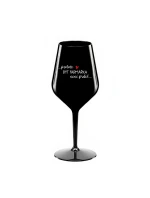 PROTOŽE BÝT FARMÁŘKA NENÍ PRDEL - černá nerozbitná sklenice na víno 470 ml PROTOŽE BÝT FARMÁŘKA NENÍ PRDEL - černá nerozbitná sklenice na víno 470 ml