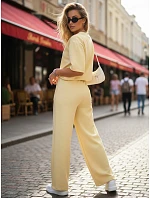 Dámske tepláky s krátkym rukávom žlté FashionStreet AY1167 Dámske tepláky s krátkym rukávom žlté FashionStreet AY1167