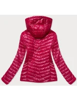 Červená lesklá dámska bunda (6380)
