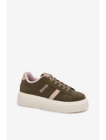 Sneakersy Damskie Na Platformie Big Star SS274349 Zielone