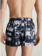Pánske čierno-biele plavky s palmami KM0KM00968 0GL - Calvin Klein