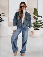 Zimná džínsová bunda s kožušinou modrá FashionStreet TY5160