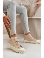 Dámske vysoké členkové tenisky Big Star Beige