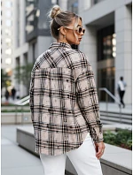 Dámska kockovaná košeľa DY0485 béžovo-čierna - FashionStreet