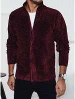 Pánsky bordový sveter bez gombíkov FashionStreet WX2233 Pánsky bordový sveter bez gombíkov FashionStreet WX2233