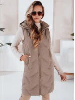 Dámska dlhá prešívaná vesta s kapucňou FashionStreet TY5098 Dámska dlhá prešívaná vesta s kapucňou FashionStreet TY5098