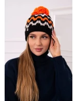 Dámska čiapka Laila K283 black+neon orange