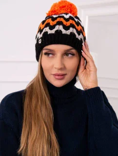 Dámska čiapka Laila K283 black+neon orange