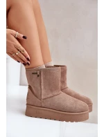 Wysokie Śniegowce Damskie Na Platformie Big Star OO274A097 Beżowe