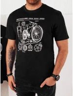 Pánske tričko s potlačou čierne FashionStreet RX5394 Pánske tričko s potlačou čierne FashionStreet RX5394