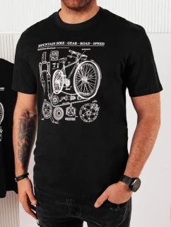 Pánske tričko s potlačou čierne FashionStreet RX5394
