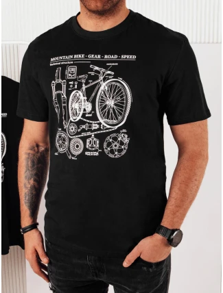 Pánske tričko s potlačou čierne FashionStreet RX5394 Pánske tričko s potlačou čierne FashionStreet RX5394
