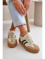 Dámske tenisky na platforme Beige-Green Nesonice