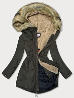 Teplá dámska zimná bunda khaki (w165) Teplá dámska zimná bunda khaki (w165)