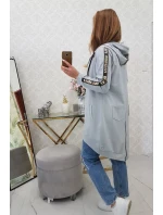 Mikina so zipsom na chrbte sivá Mikina so zipsom na chrbte sivá