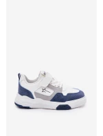 Lekkie Sneakersy Dziecięce Big Star RR374053 Biało-Niebieskie