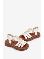 Dziewczęce Sandałki Z Ozdobnym Detalem Beżowe Serina