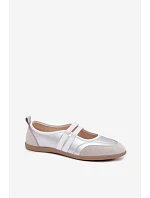 Sportové baleríny s elastickými pásky stříbrné Donatella