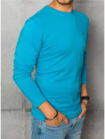 Pánske tyrkysové tričko s dlhým rukávom Dstreet LX0538