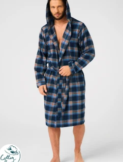 Pánsky župan MGD 431 Tmavo modrý s hnedou - Key