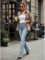 Dámske modré džínsy s vysokým pásom FashionStreet UY2948