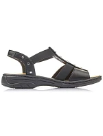 Čierne kožené sandále Rieker W 64580 dámske Čierne kožené sandále Rieker W 64580 dámske
