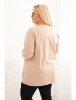 Dámske Plus veľkosť V-neck blúzka s dlhými rukávmi Fango