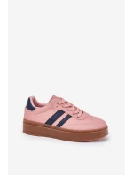 Sneakersy Damskie Na Platformie Z Eko Skóry Różowe Ediriella Sneakersy Damskie Na Platformie Z Eko Skóry Różowe Ediriella