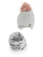set čiapka a snehová vločka K020 Grey