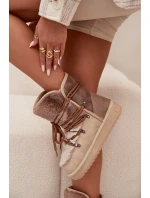 Dámske snehové topánky s kožušinou DFSH370012 Beige - DFranklin