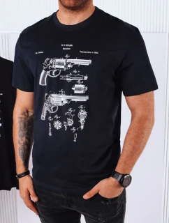 Pánske tmavomodré tričko s potlačou FashionStreet RX5431