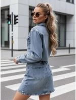 Dámske mini šaty JINELLA s opaskom modré FashionStreet EY2569