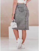 Džínsová midi sukňa GUZIKOVA sivá FashionStreet CY0510