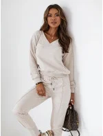 Béžová melanžová bavlnená tepláková súprava (VE59) Béžová melanžová bavlnená tepláková súprava (VE59)