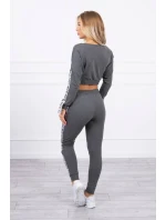 Sada s ozdobnými pásikmi grafitová melanž