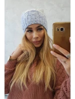 Dolores fleecová čiapka K303 modrá+biela+džínsy