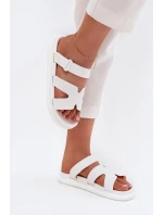 Gumowe Klapki Damskie Z Paskiem Białe Tavirae