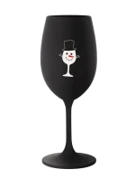 SNĚHULÁČEK - černá sklenice na víno 350 ml