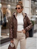 Dámska prechodná bunda s odnímateľnou kapucňou, hnedá, FashionStreet TY5779 Dámska prechodná bunda s odnímateľnou kapucňou, hnedá, FashionStreet TY5779