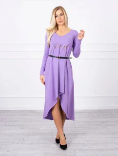 Šaty s ozdobným pásikom a nápisom purple