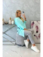 Mikina s potlačou bicykla mätová