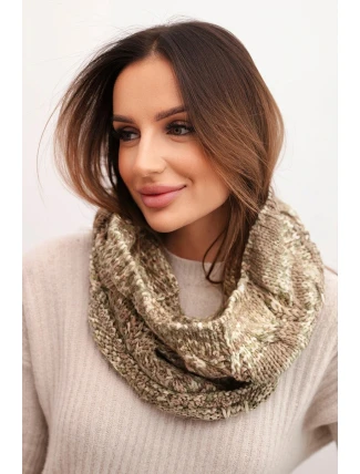 Dámsky pletený mäkký zimný komín KN25 dark mint+mocha