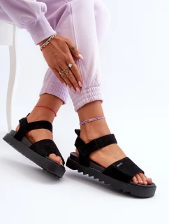 Dámske semišové sandále na platforme Big Star NN274700 Black