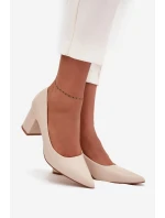 LL-380P Ryvessa béžové lodičky na platforme - Seastar