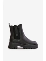 Kožená členková obuv OO274A386 čierna - Big Star Kožená členková obuv OO274A386 čierna - Big Star