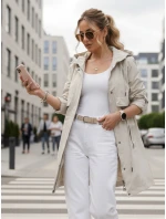 Dámska prechodná béžová bunda FashionStreet TY5553 Dámska prechodná béžová bunda FashionStreet TY5553