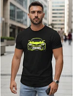 Pánske tričko s potlačou auta čierne FashionStreet NX5015R